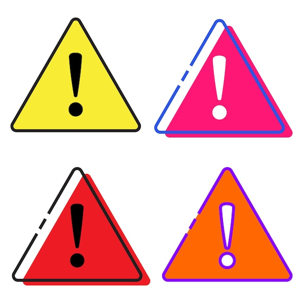 Vector warning sign pack