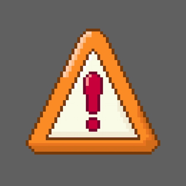 Vector warning sign pixel art