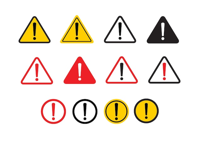 Warning sign on white background