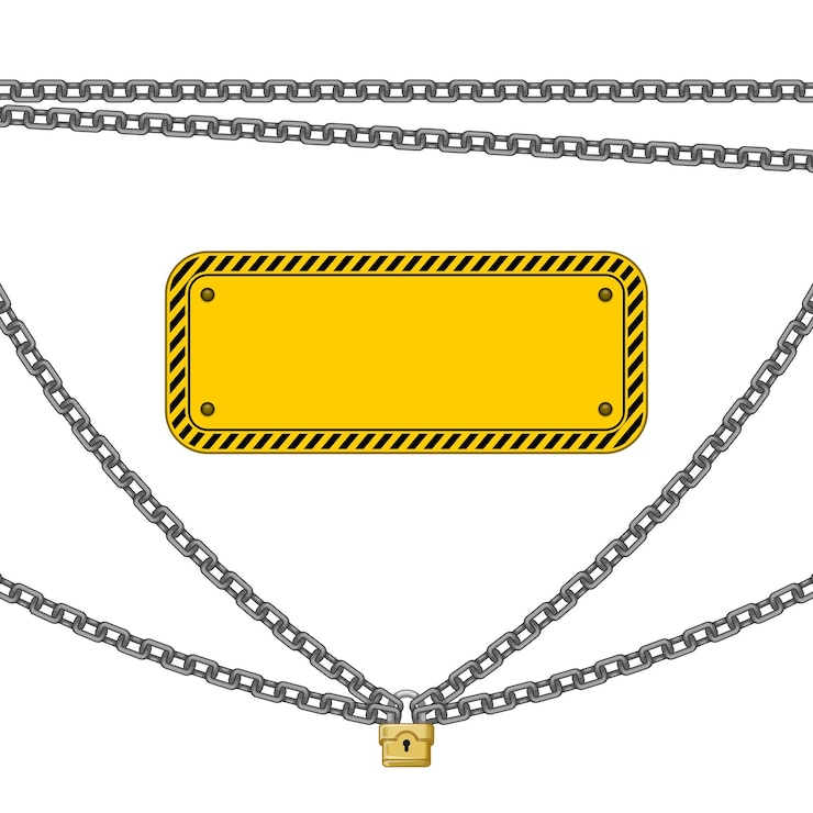 वेक्टर warning sign with padlock and chains