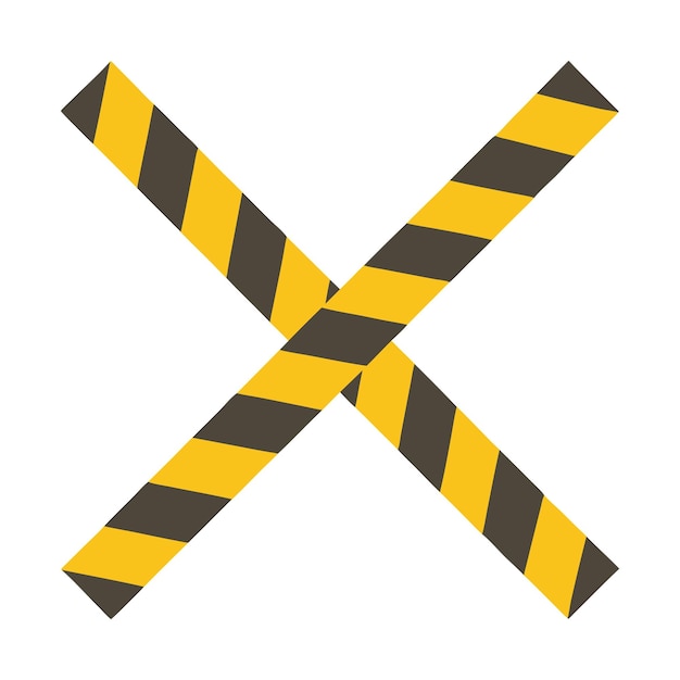 Warning sign with yellow and black stripes indicating a hazard or danger zone