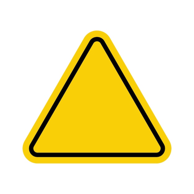 Warning sign yellow triangle with empty space inside Attention Danger zone Another danger