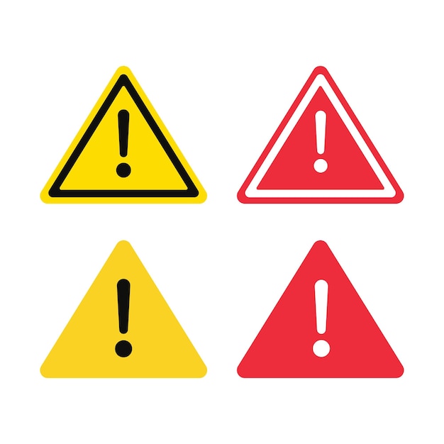 warning signs alerting to potential hazards and risks