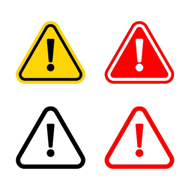 Warning Signs Set of Caution Signs