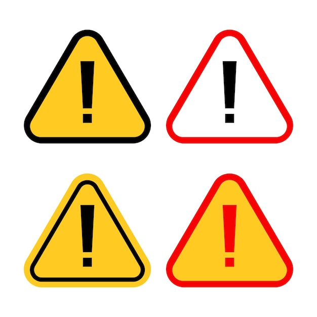 Warning Signs Set Multiple Colours