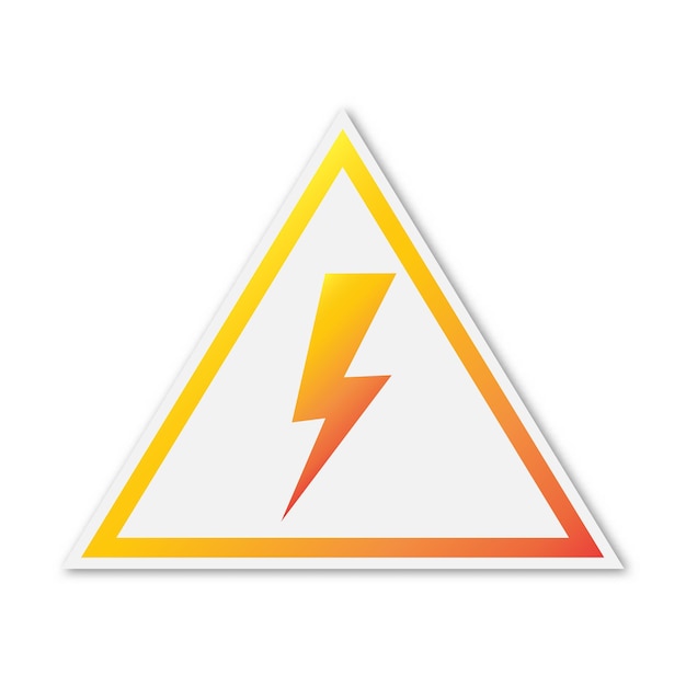 Warning symbol with Lightning icon isolated