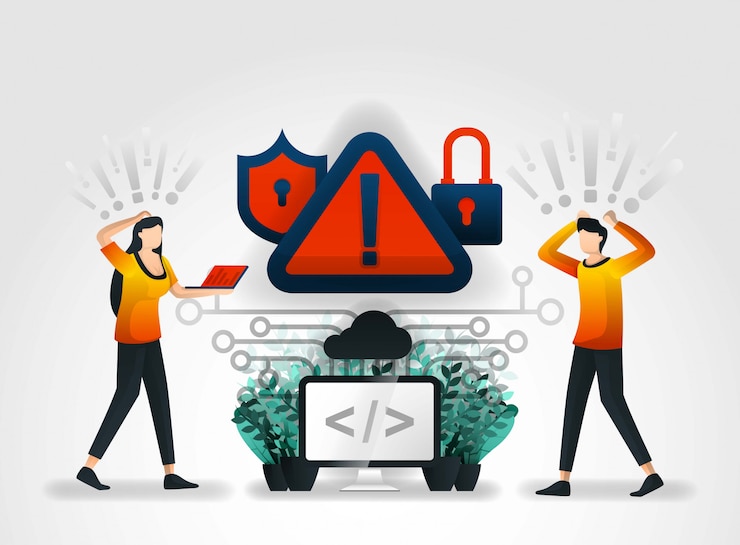 वेक्टर warning system warns of hacking threats