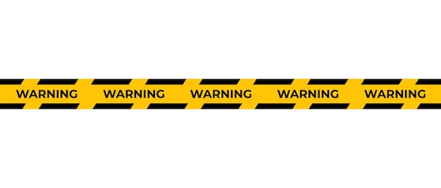 Warning tape Horizontal seamless borders Black and yellow line striped Vector illustration