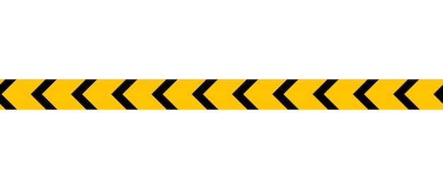 Предупреждающая лента Горизонтальные бесшовные границы Черная и желтая полосатая линия Векторная иллюстрация