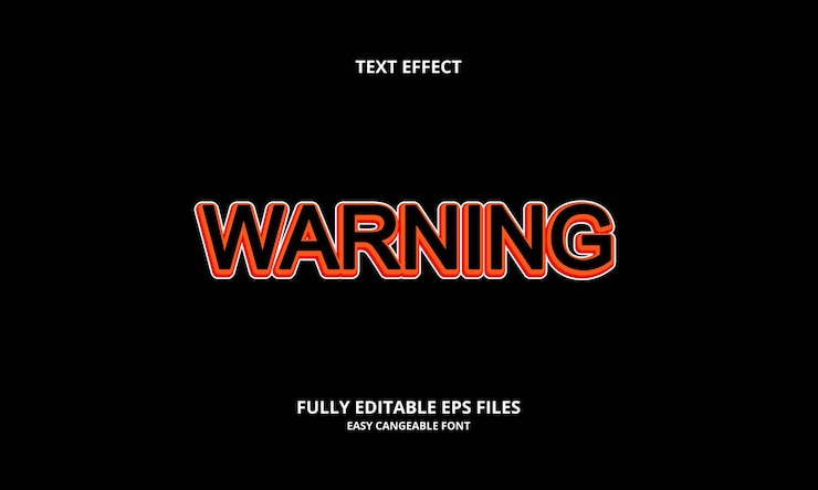 Vector warning text effect