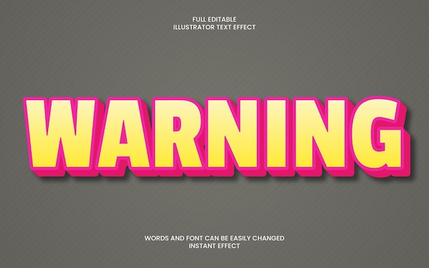 Warning text effect