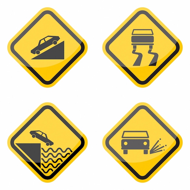 WARNING TRAFFIC SIGN SET