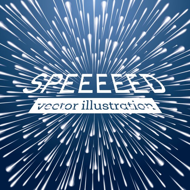 Warp speed background with neon lines. vector illustration.