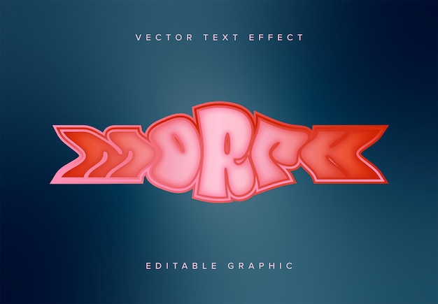 Warped gradient vector text effect mockup