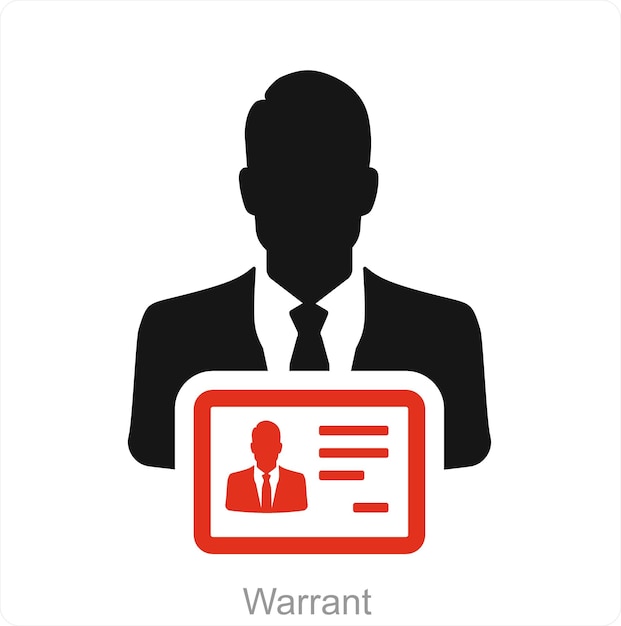 Warrant and law icon concept