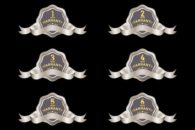 Warranty badge design elements collection