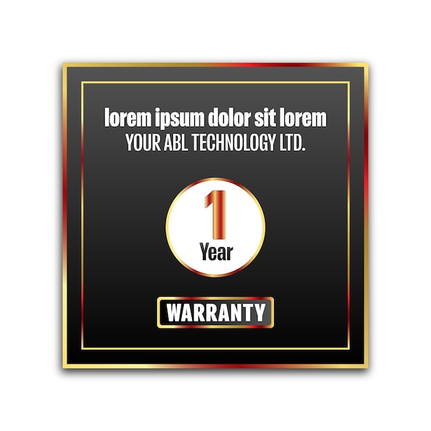 warranty golden and Black labels and badges isolated