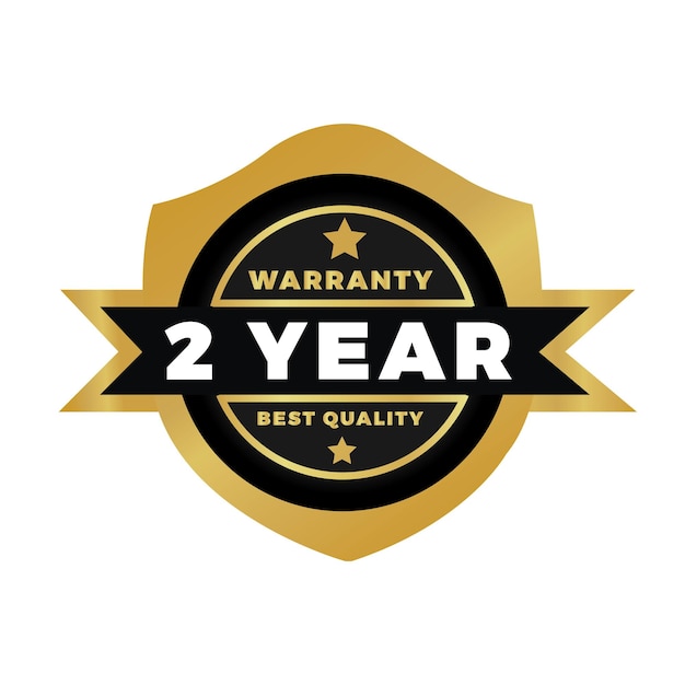 Warranty icon vector design black and golden color