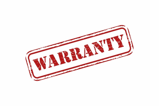 Warranty red grunge rubber stamp