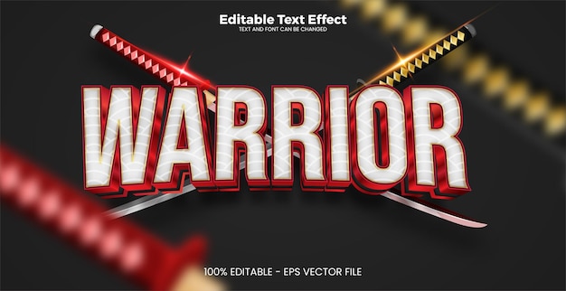 Vector warrior editable text effect in modern trend style