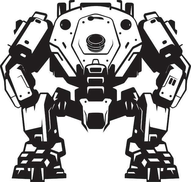 Vector warrior enforcer robot logo icon armored titan black icon design