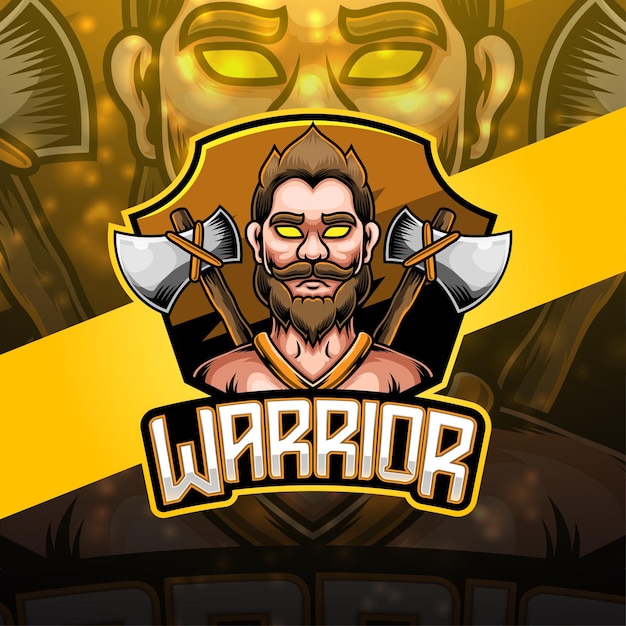 Warrior esport mascotte logo ontwerp