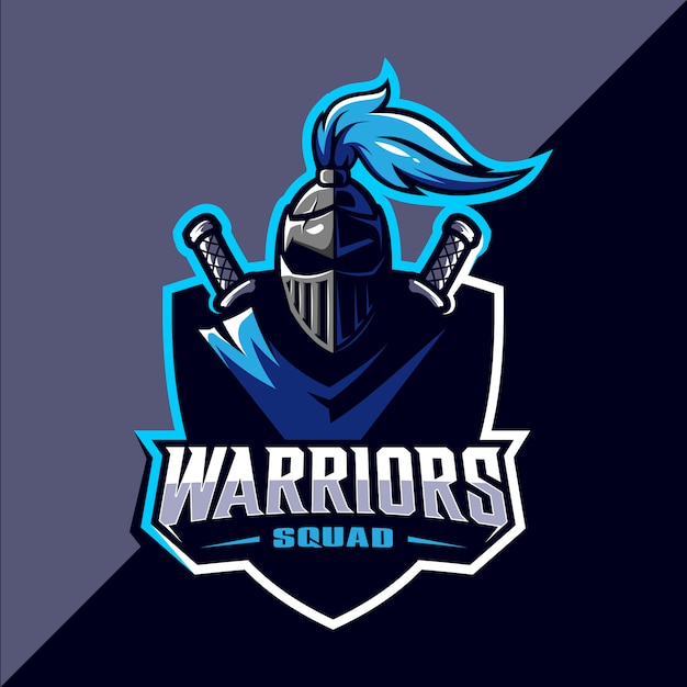 Warrior esport mascotte logo ontwerp