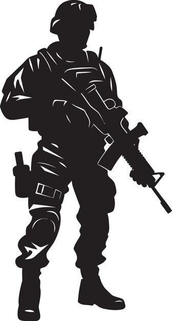 Vector warrior guardian vector armyman icon defender s precision black soldier emblem