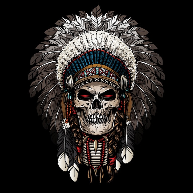 warrior of indian skull