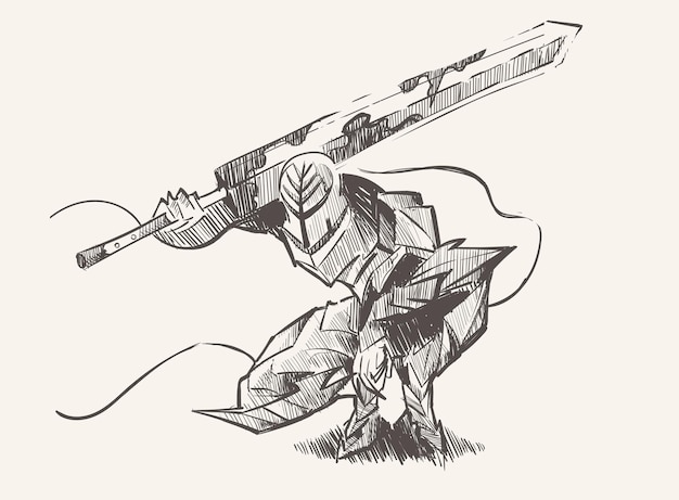 Воин-рыцарь с мечом