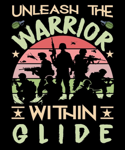 Vector warrior legacy vintage badge tribute best tshirt design for army veterans