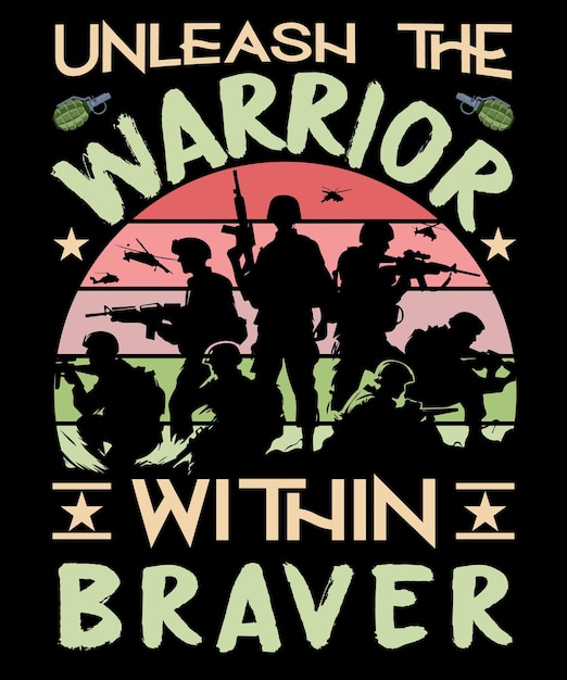 벡터 워리어 레거시 빈티지 배지 트리뷰트 육군 참전용사들을 위한 최고의 티셔츠 디자인