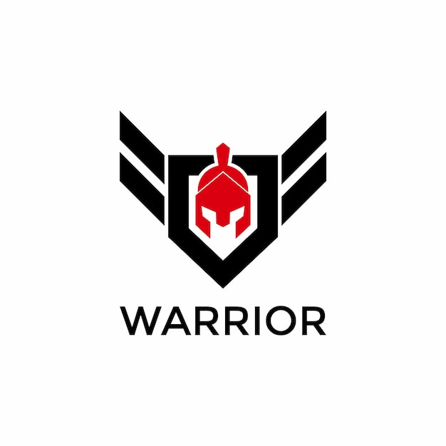 Warrior-logo Modern krijger-logo ontwerpsjabloon