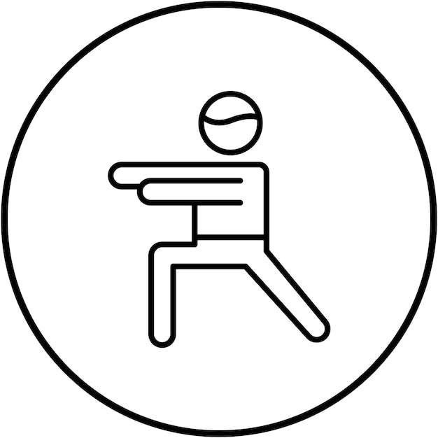 Векторное изображение иконы позы воина может быть использовано для физической подготовки