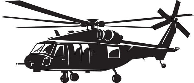 Vector warrior s flight vector black army chopper commander s helo tactical black logo icon