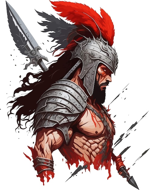 Vector warrior vector illustration white background created with artificial intelligence