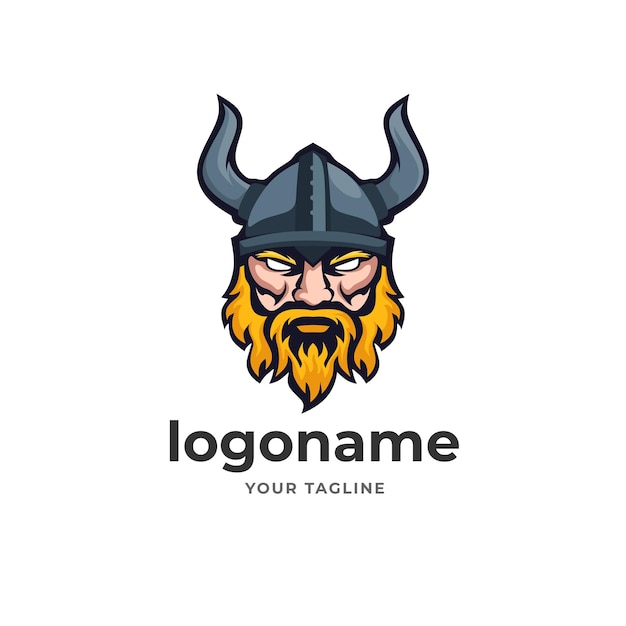 warrior viking logo mascot for e sport gaming style technology business company