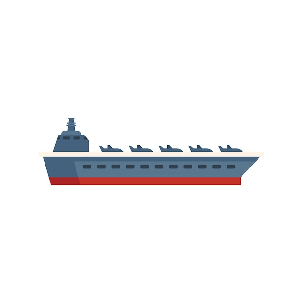 Vector warship icon flat vector navy ship top airplane