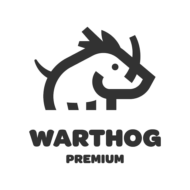 Warthog line art logo