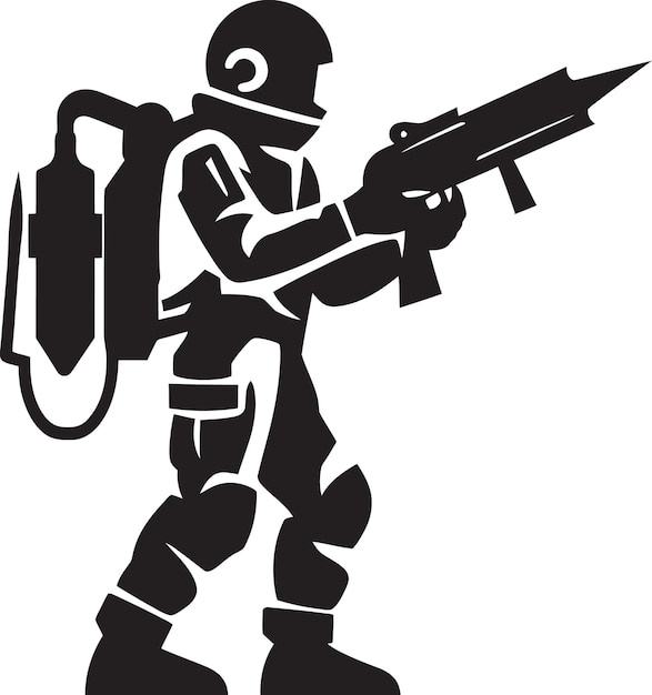 Warzone Arsenal Zwarte Vector Rocket Soldier Icon Lethal Strikeforce Soldier Firing Rocket Emblem