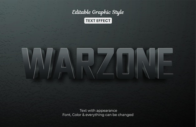 Vector warzone battlefield editable text effect