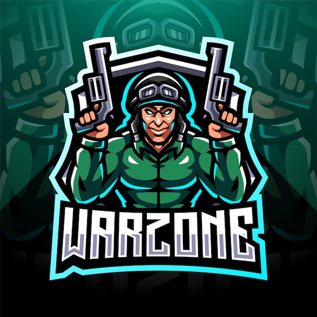 Warzone esport mascotte logo ontwerp