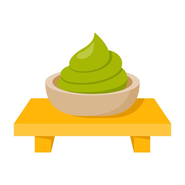 Wasabi in flat style isolated