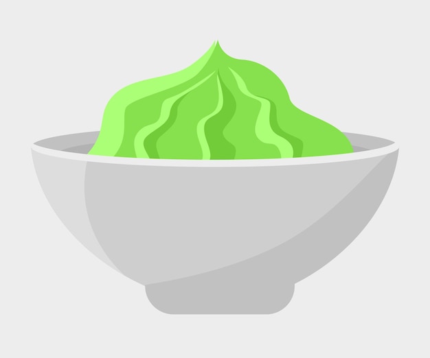 Wasabi in a white sauce pot