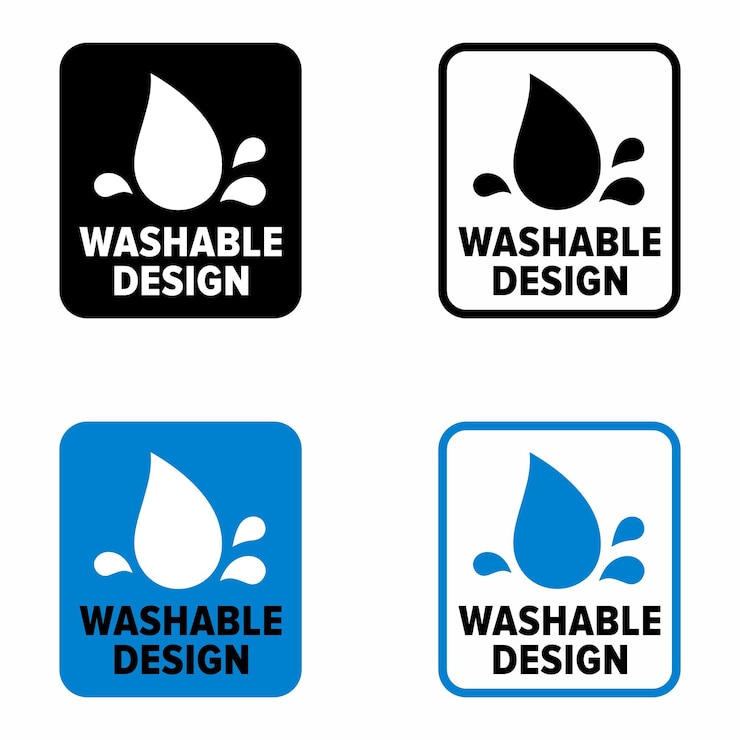 Vector wasbaar ontwerp gemakkelijk te reinigen item eigendomsinformatiebord