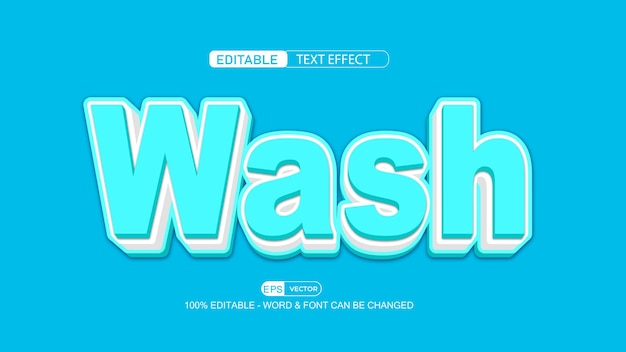 Wash 3d Editable Text Effect EPS Vector Style