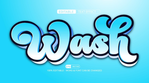 Wash 3d Editable Text Effect Primum EPS Vector Style