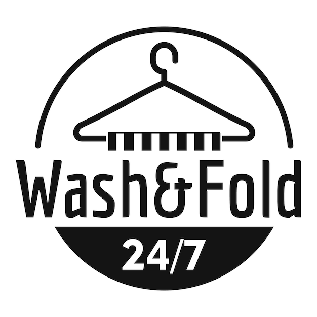 Wash and fold laundry logo Eenvoudige illustratie van wash and fold Laundry vector logo voor webontwerp geïsoleerd op witte achtergrond