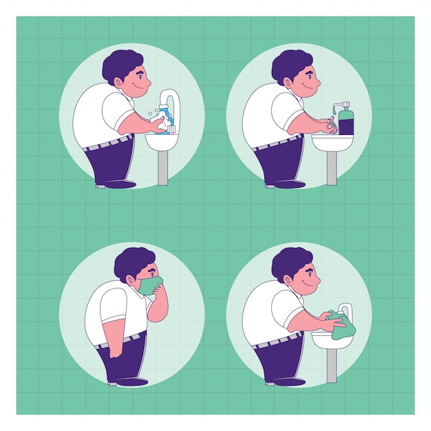 Lavare l'illustrazione della mano
