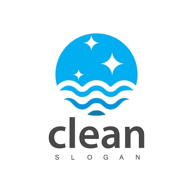 Wash laundry cleaning company abstract business logo Sparkle star Housekeeping shine cleaner icon